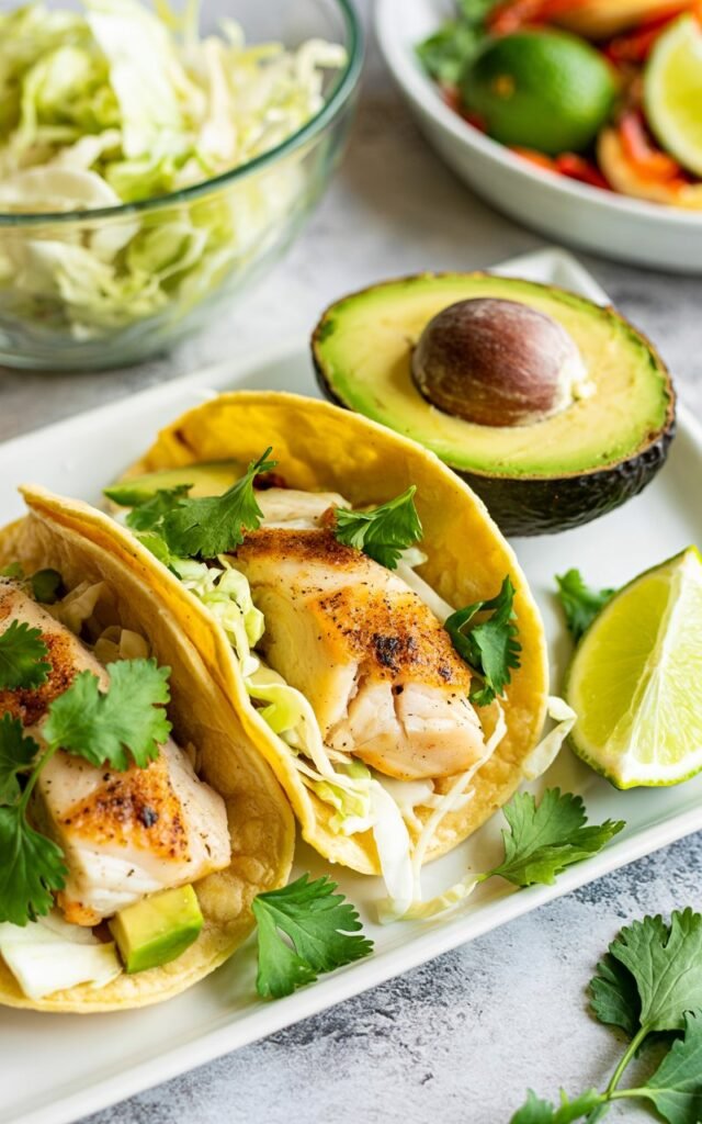 Grilled Cedar Planked Halibut Tacos with Creamy Citrus Slaw 🌮🔥