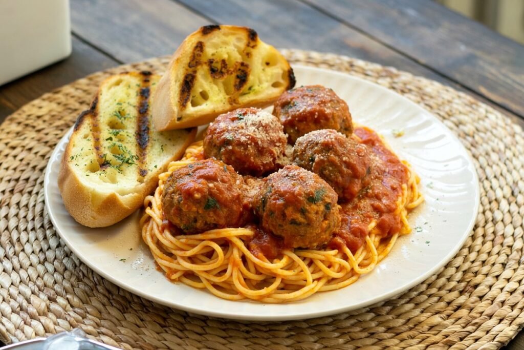 Garlic Bread Meatballs in Marinara Sauce 🍝 – Comfort Food Just Got Better