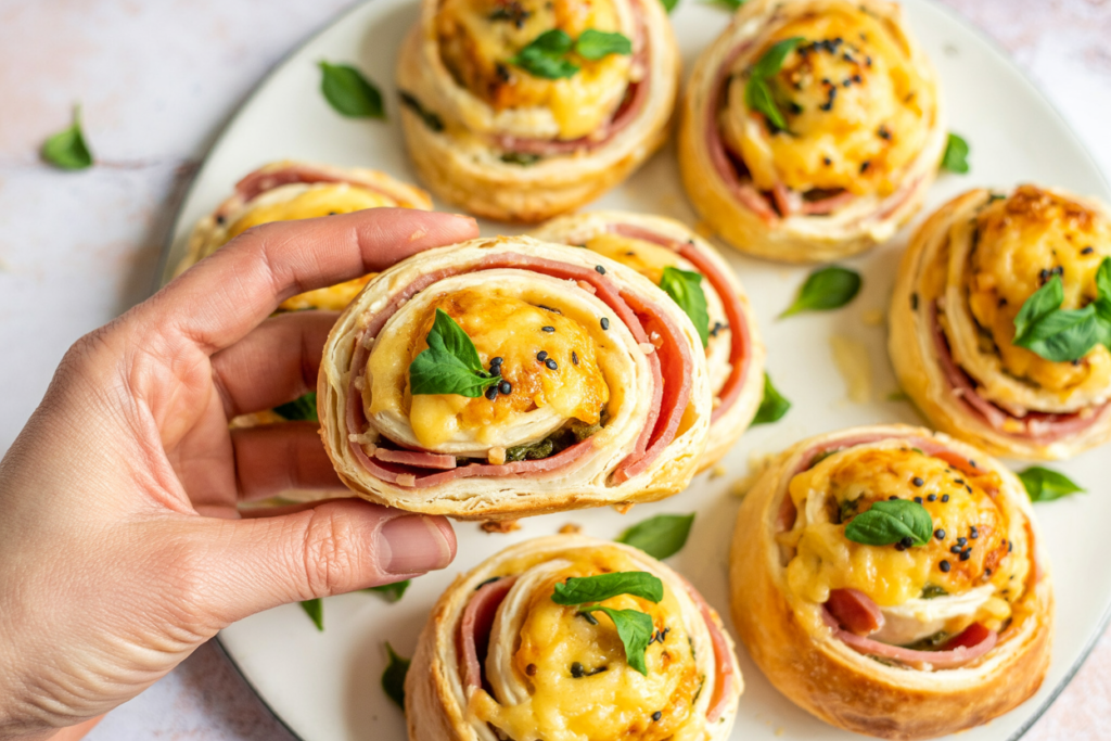Easy Crescent Roll Ham and Cheese Pinwheels – Perfect Party Snack!
