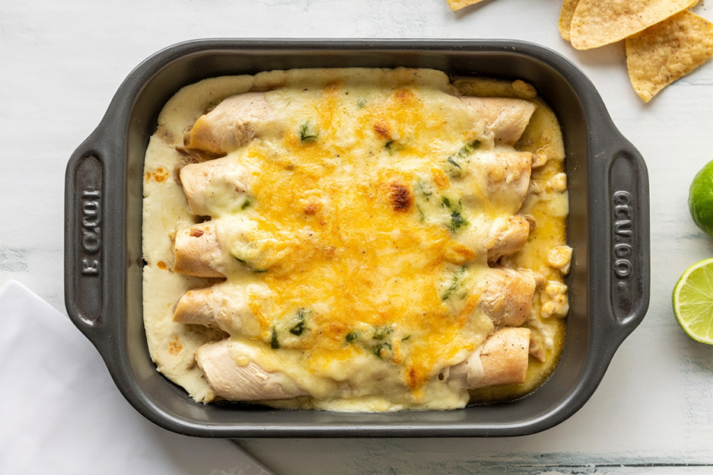 Creamy Chicken Spinach and Mushroom Enchiladas – Cozy, Cheesy, and Loaded with Flavor