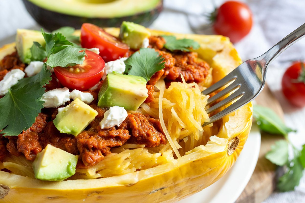 Spaghetti Squash with Meat Sauce – A Low-Carb Comfort Classic with a Flavor Twist