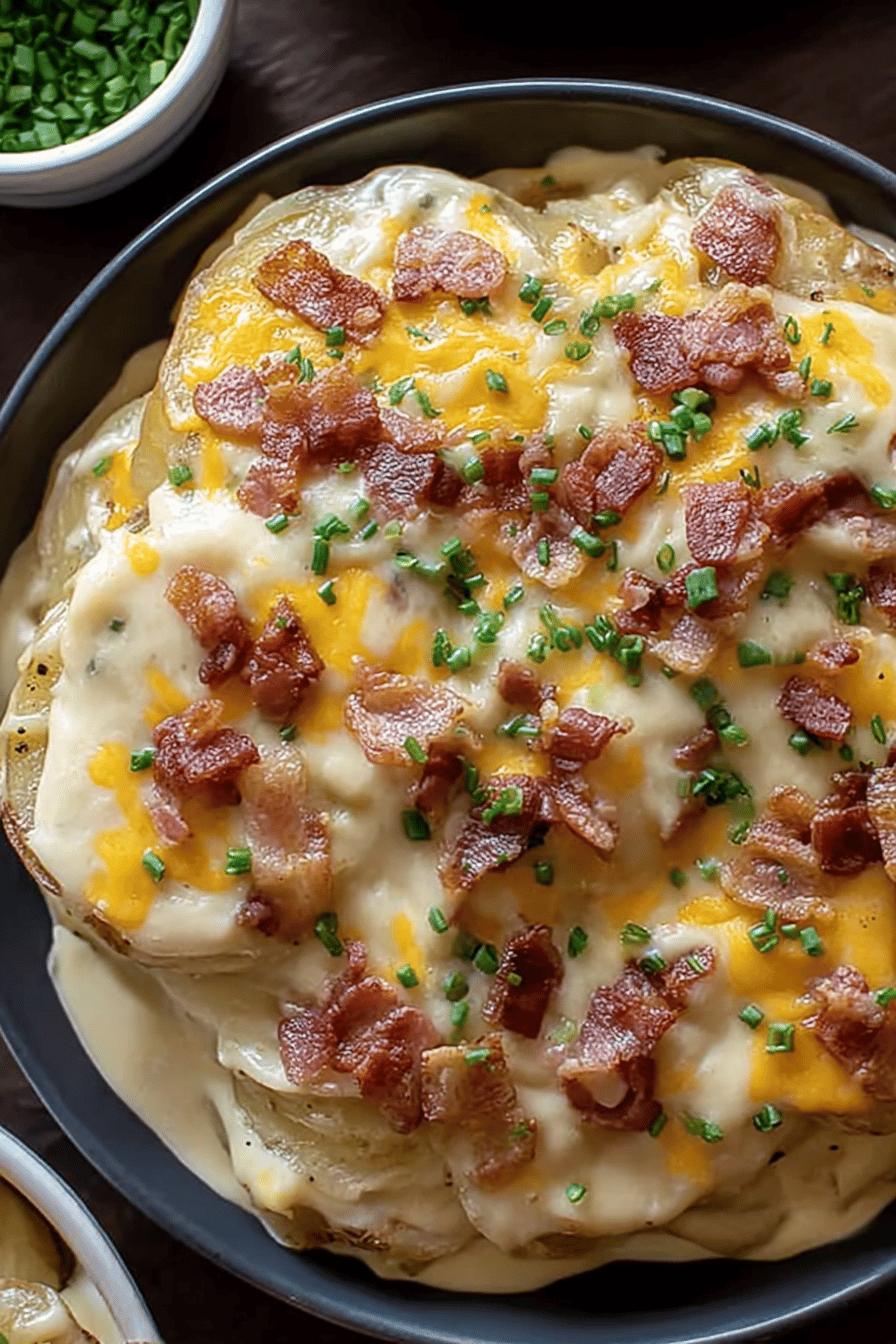Bacon Chive Loaded Scalloped Potatoes