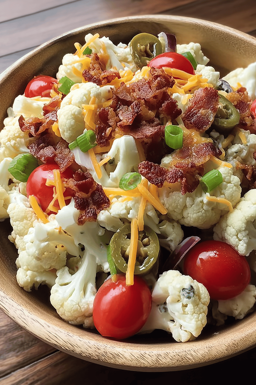 Bacon Ranch Cauliflower Crunch Salad