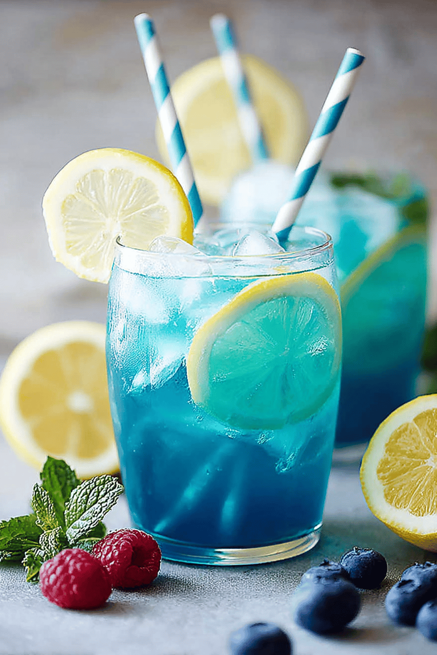 Blue Raspberry Lemonade Summer Party Drink