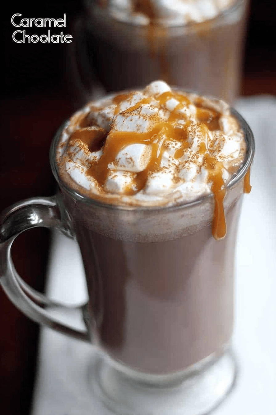 Caramel Hot Chocolate with Whipped Cream Delight