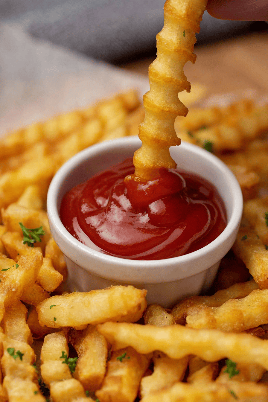 Crispy Air Fryer French Fries with Spicy Ketchup
