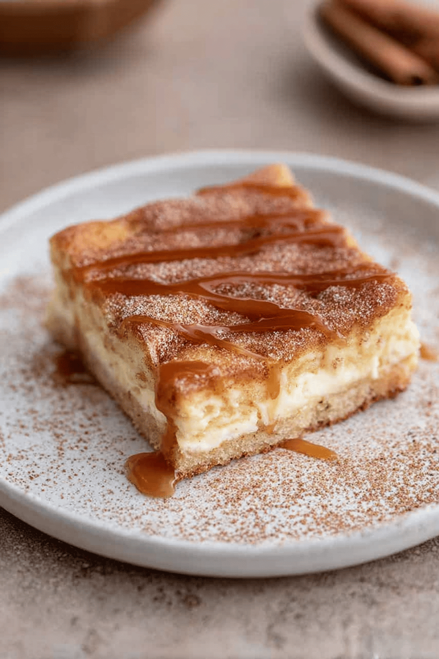 Easy Churro Cheesecake Bars with Crescent Dough