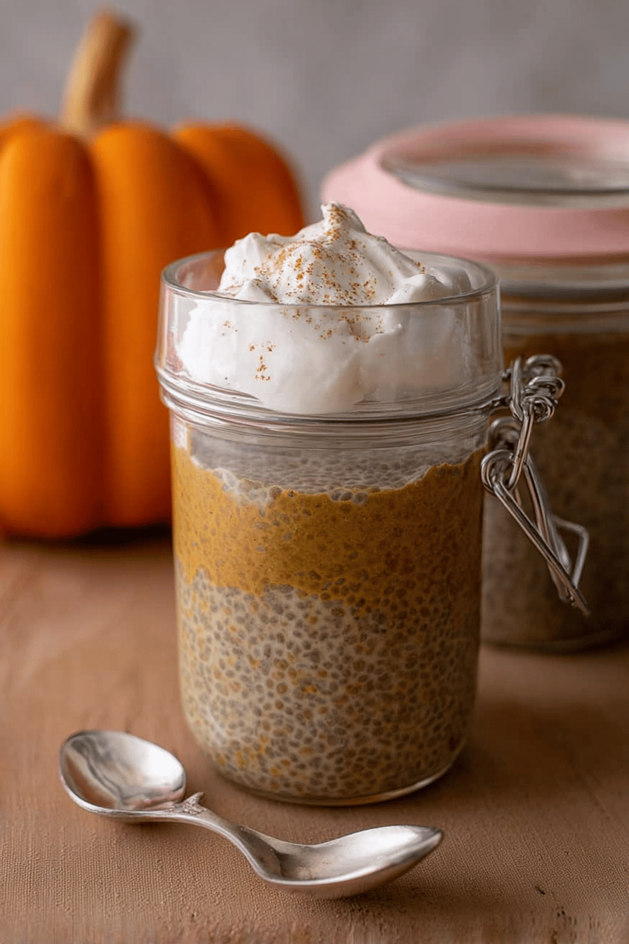 Fall Pumpkin Spice Chia Pudding Breakfast