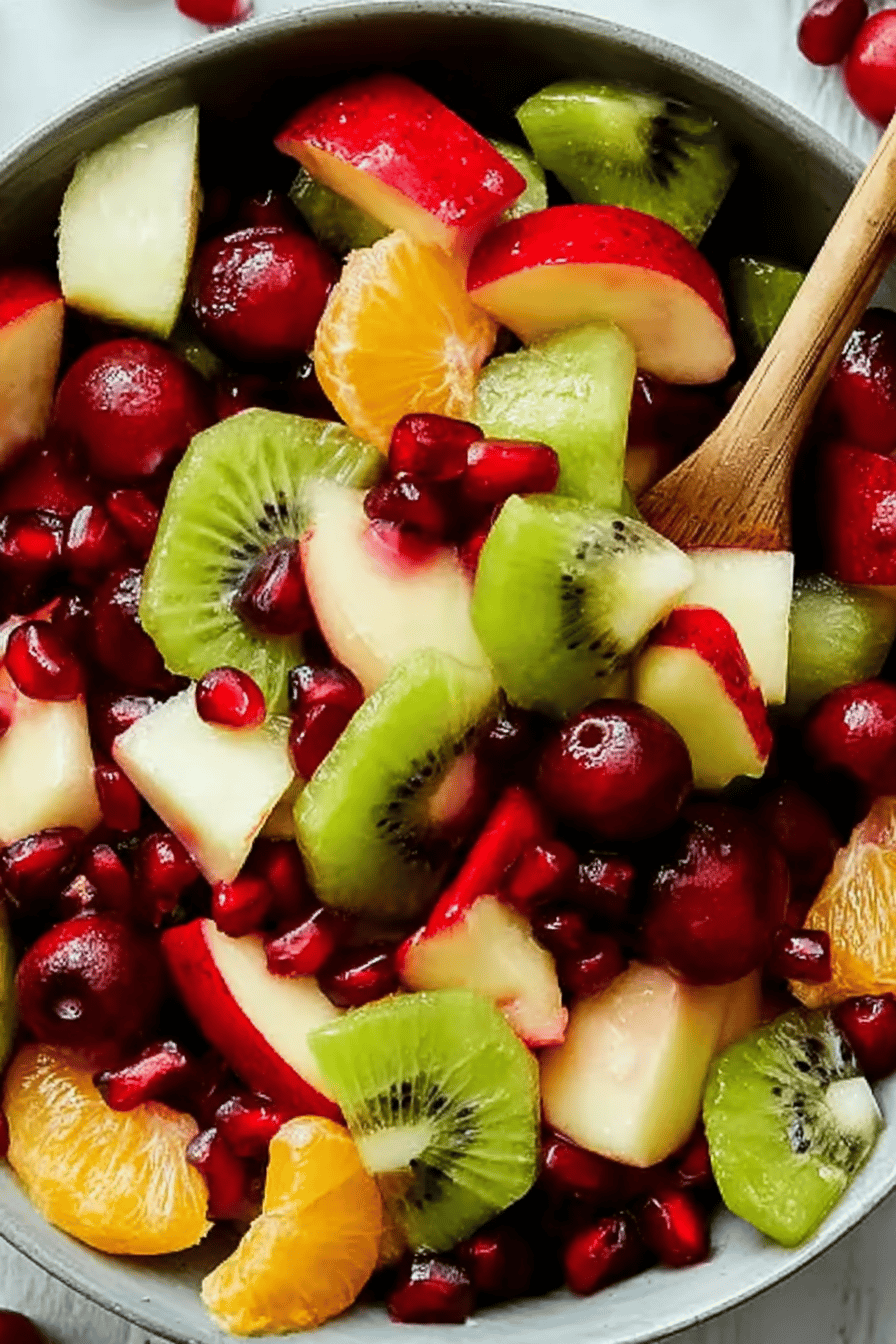 Festive Red and Green Christmas Fruit Salad
