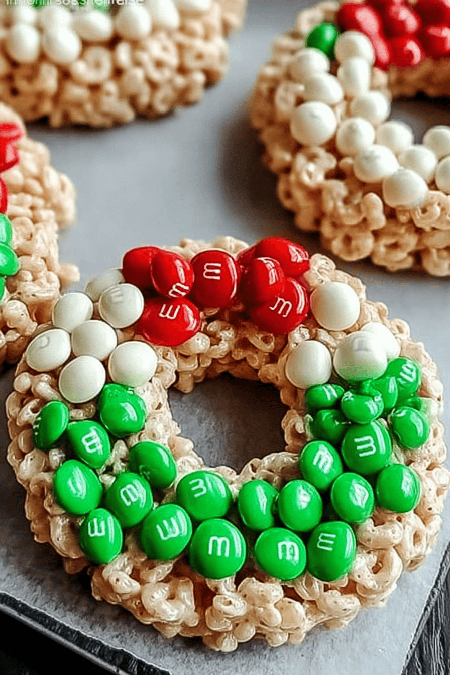 Festive Rice Krispie Wreath Treats for Holidays