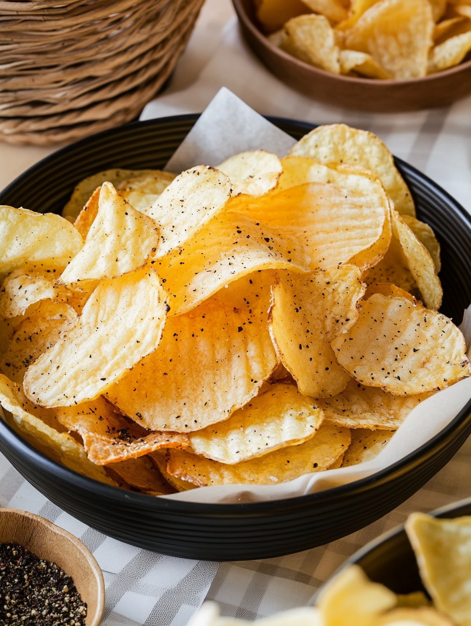 Crispy Homemade Potato Chips Recipe Like Lay's