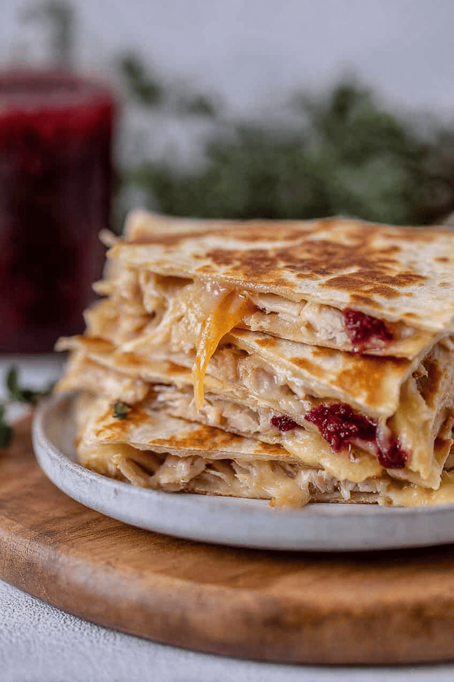 Leftover Turkey Cranberry Quesadillas