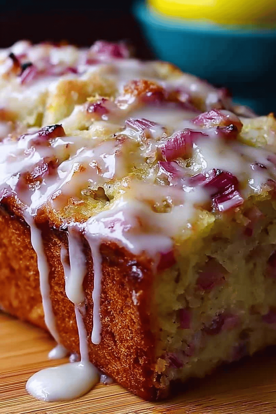 Lemon Rhubarb Glazed Loaf