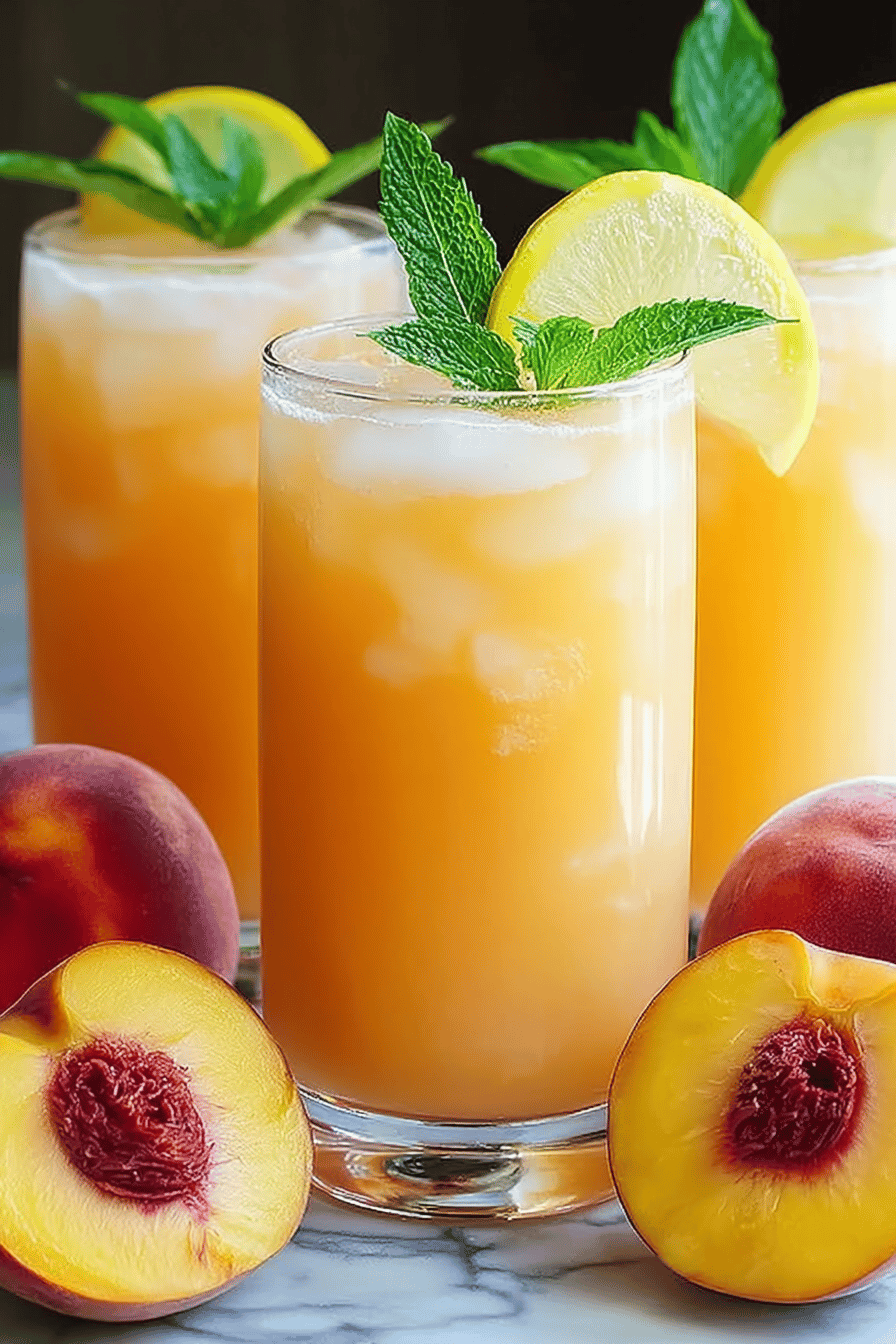 Peach Mint Lemonade Summer Cooler