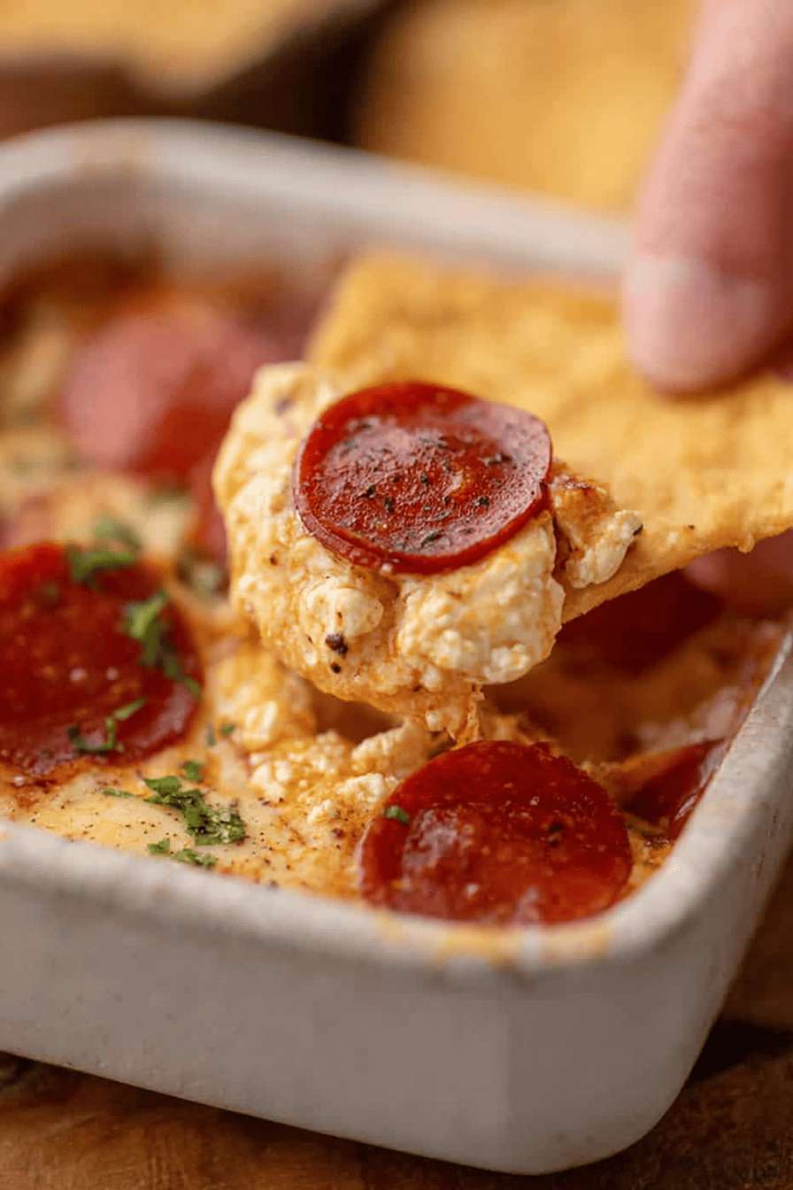 Pepperoni Pizza Cottage Cheese Dip Delight