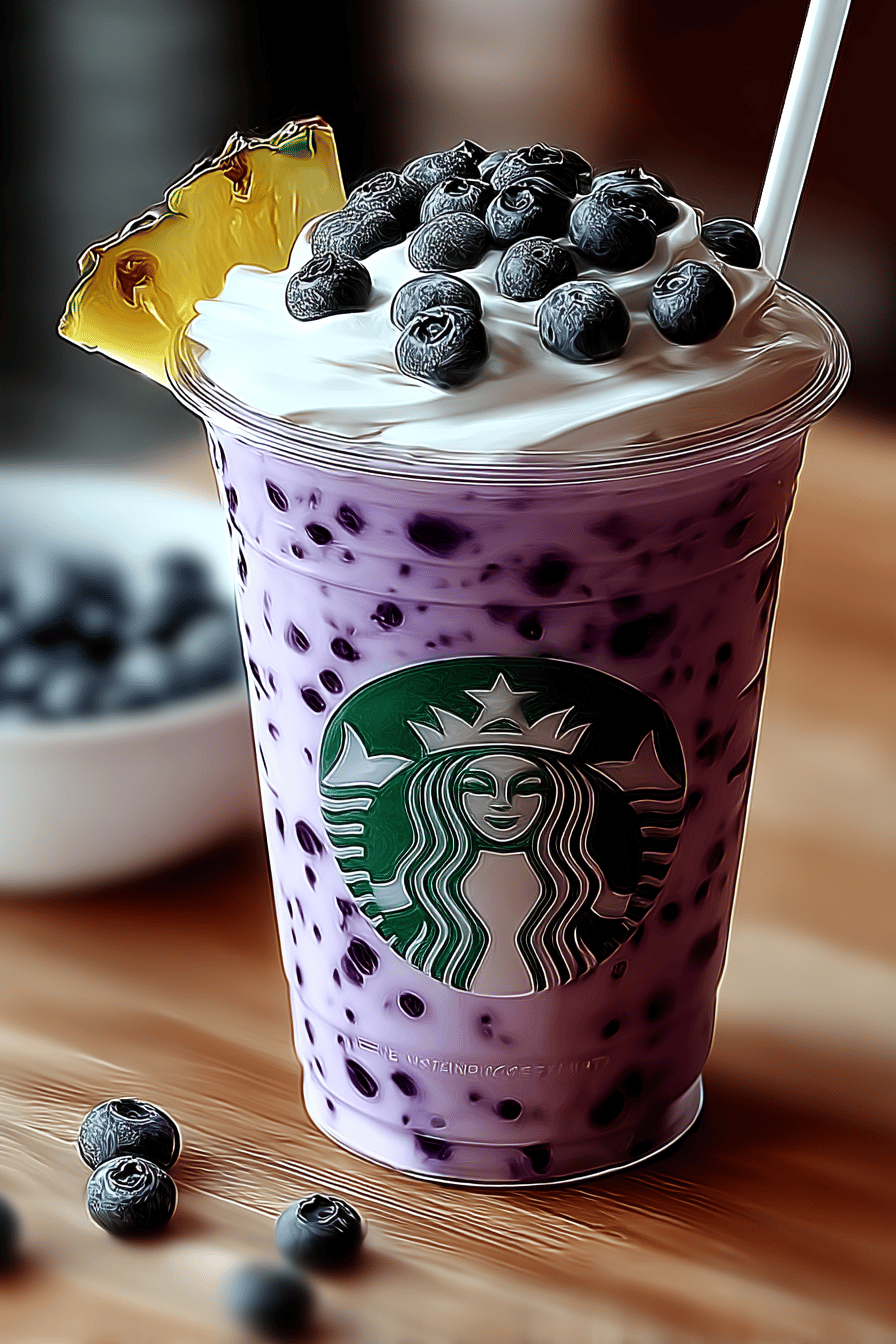 Pineapple Blueberry Frappuccino Summer Delight