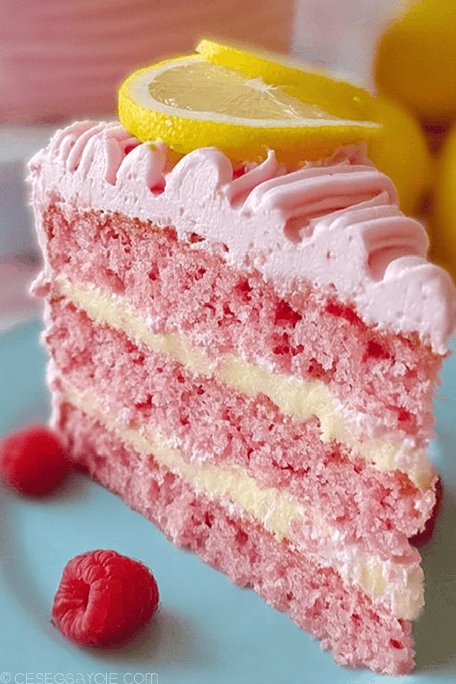 Pink Lemonade Cake with Whipped Cream Frosting