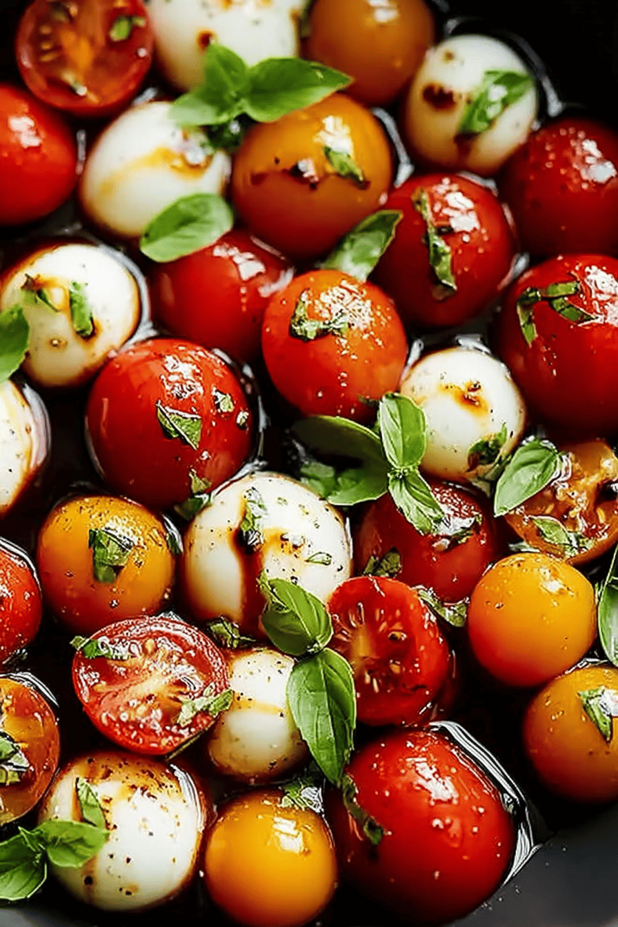 Quick Cherry Tomato Caprese with Balsamic