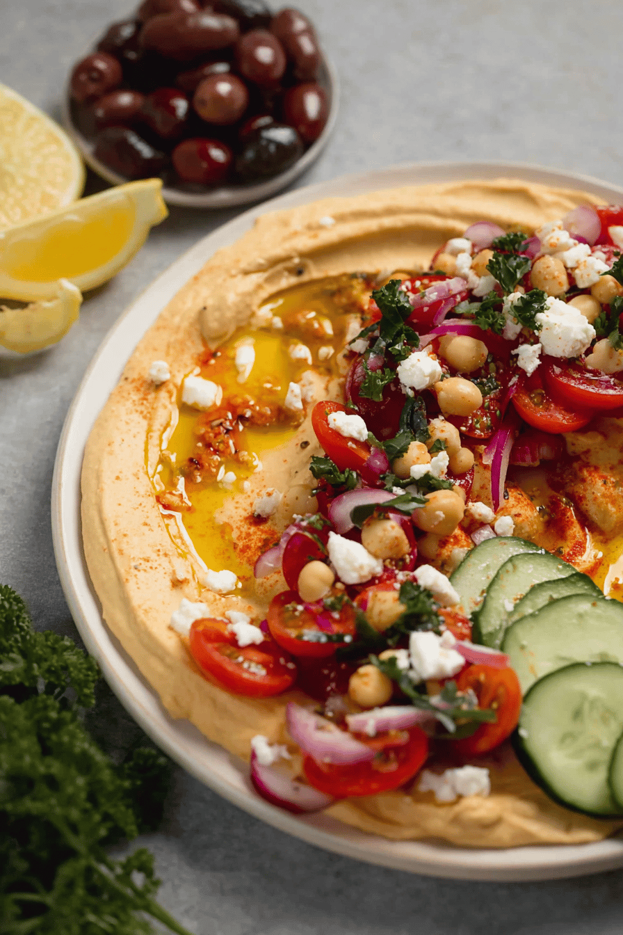 Quick Mediterranean Loaded Hummus Delight