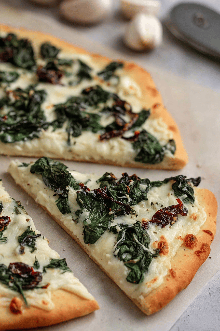 Quick Spinach White Sauce Pizza in 30 Minutes