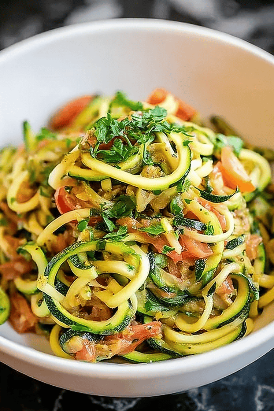 Quick Zucchini Noodles with Tomatoes and Parmesan