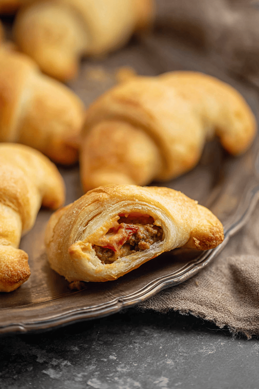 Rotel Beef and Cheese Crescent Bites