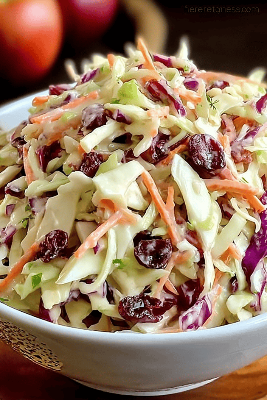 Sweet Tangy Apple Cranberry Coleslaw