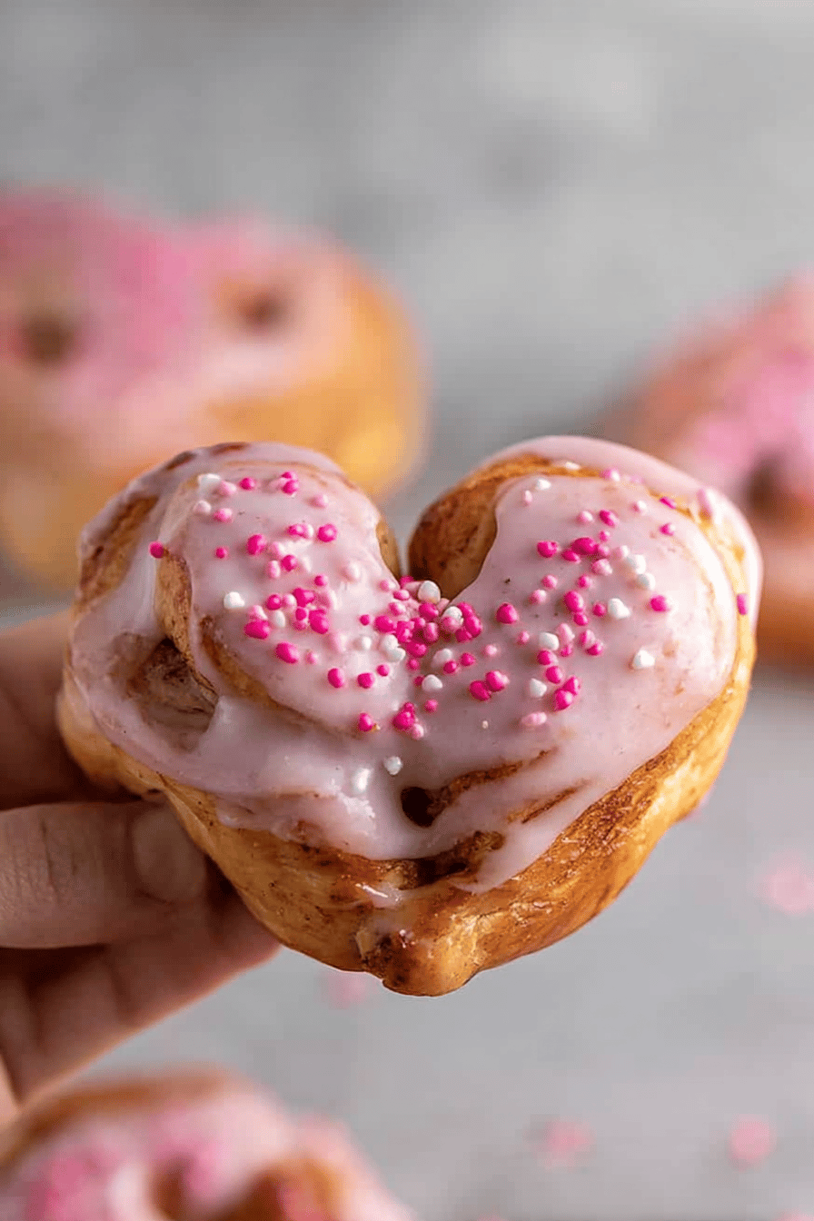 Sweetheart Cinnamon Rolls for Valentine's Breakfast