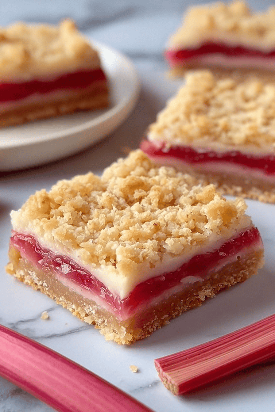 Tangy Rhubarb Cream Cheese Dessert Bars
