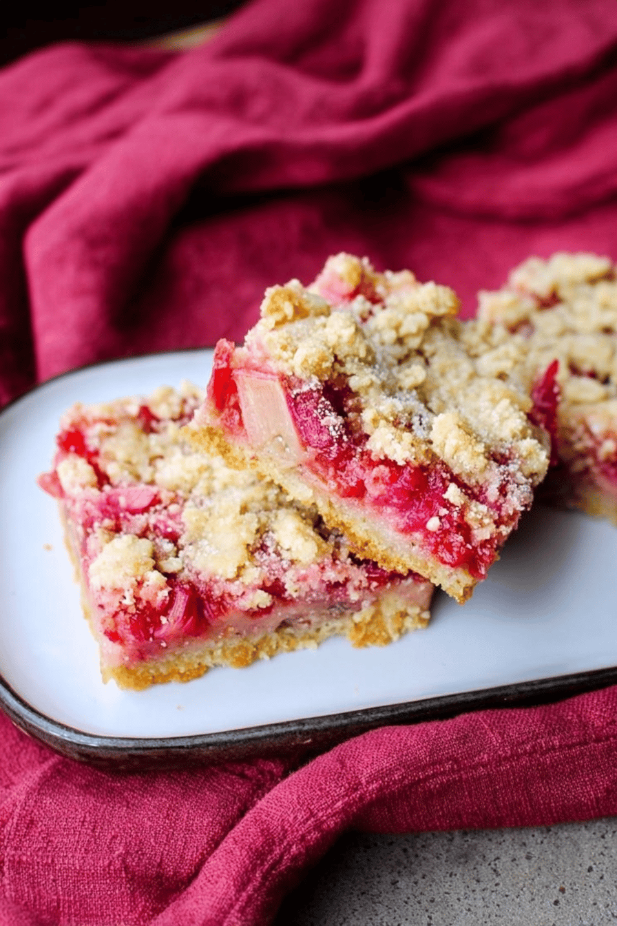 Tangy Rhubarb Oat Crumble Bars
