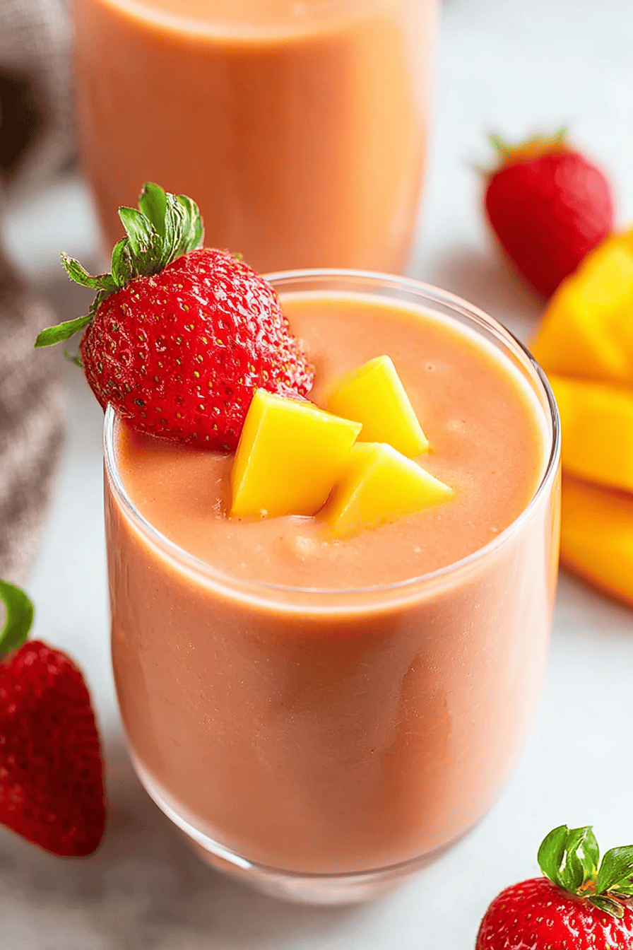 Tropical Strawberry Mango Smoothie Delight