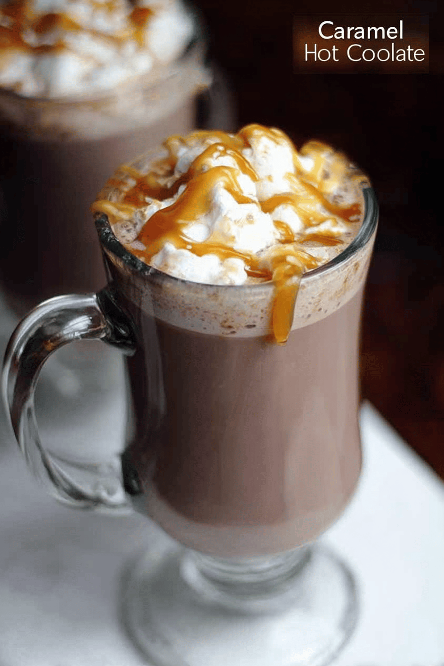 Caramel Hot Chocolate with Whipped Cream Delight