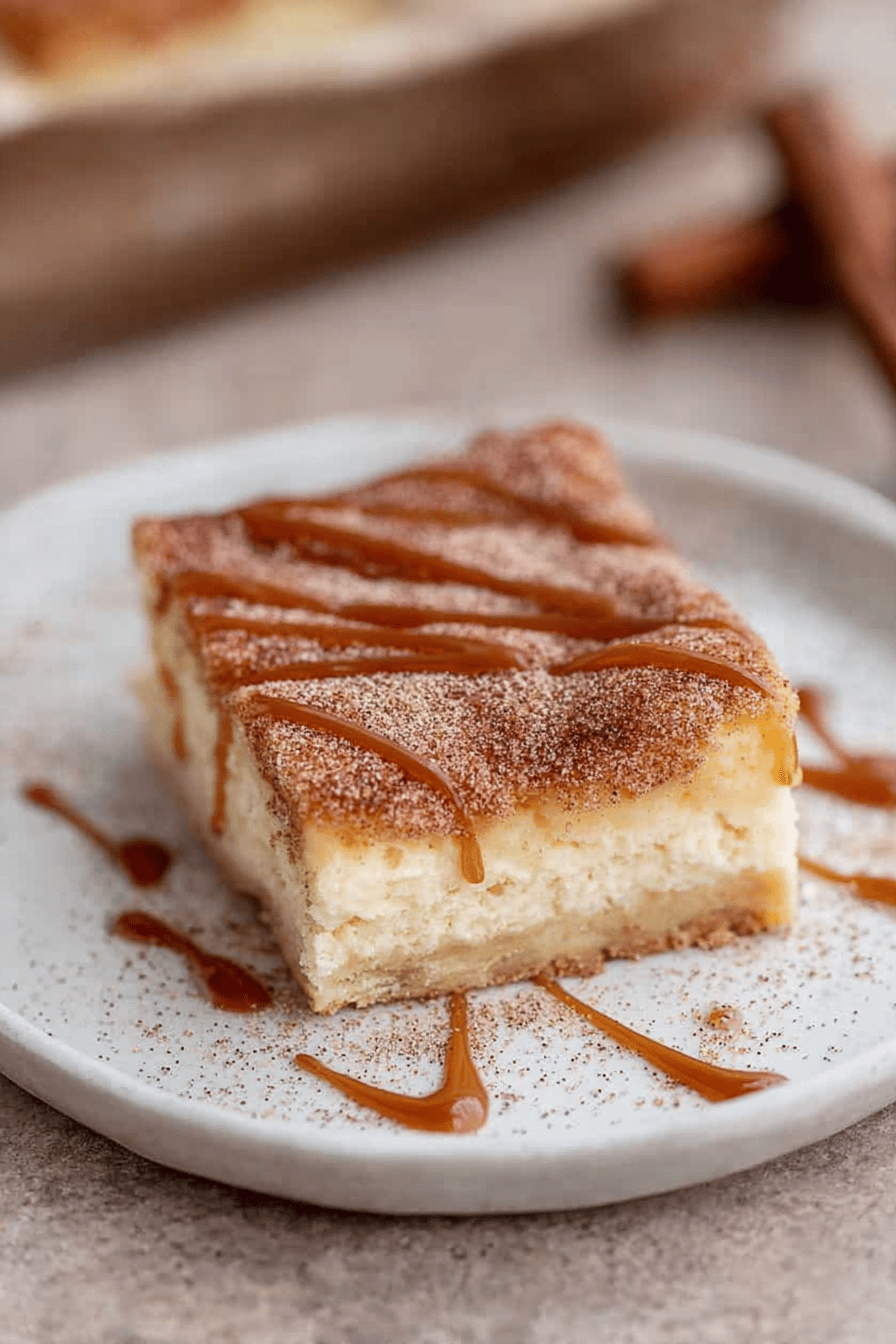 Easy Churro Cheesecake Bars with Crescent Dough