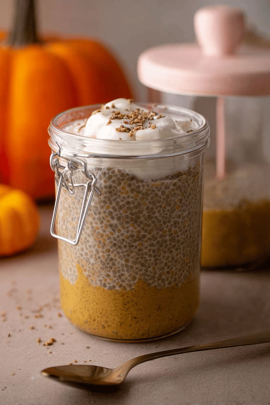 Fall Pumpkin Spice Chia Pudding Breakfast