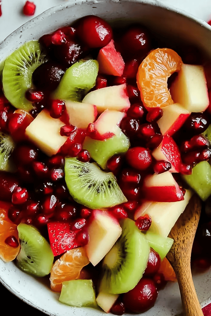 Festive Red and Green Christmas Fruit Salad