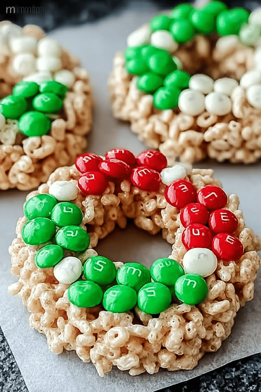 Festive Rice Krispie Wreath Treats for Holidays