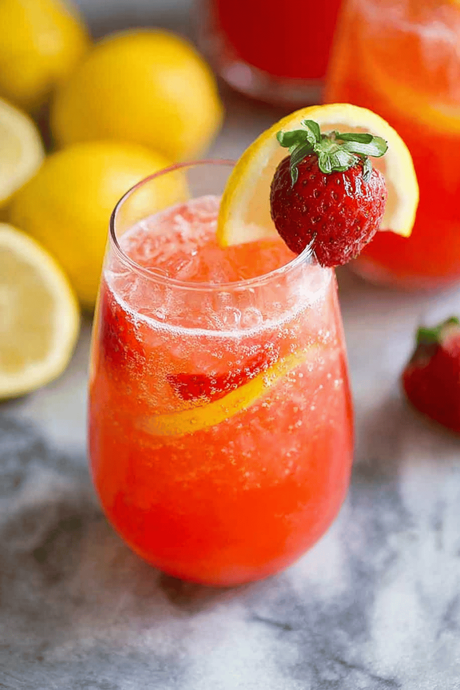 Fresh Homemade Strawberry Lemonade for Summer