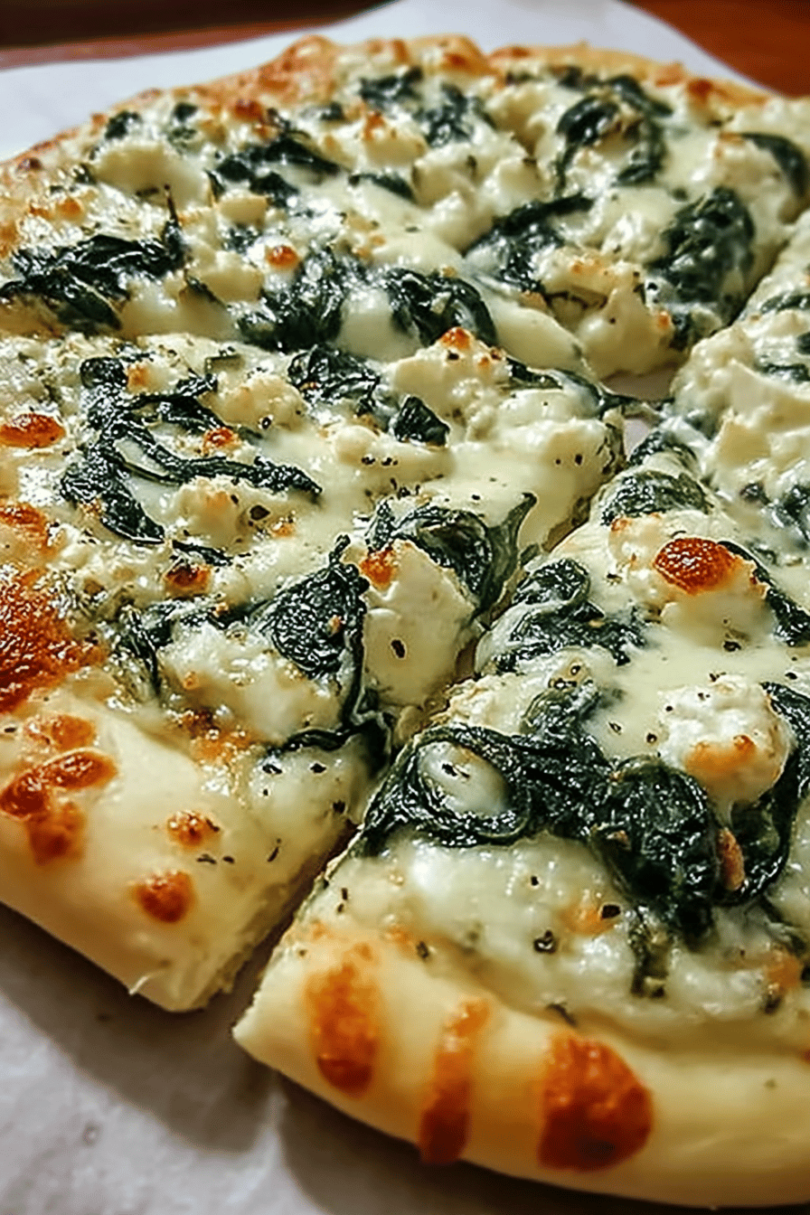 Greek Roasted Garlic Spinach Feta Pizza