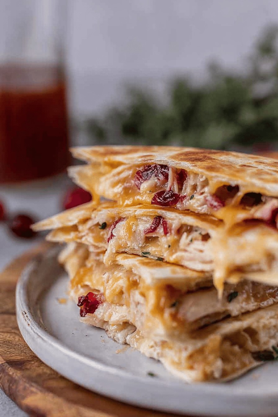 Leftover Turkey Cranberry Quesadillas