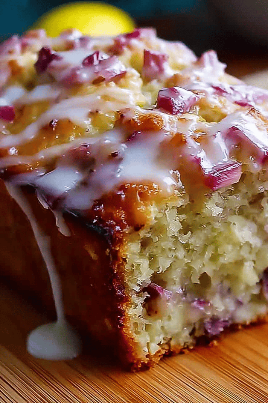 Lemon Rhubarb Glazed Loaf