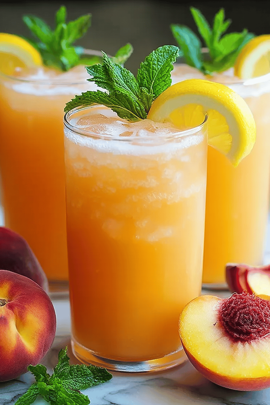Peach Mint Lemonade Summer Cooler