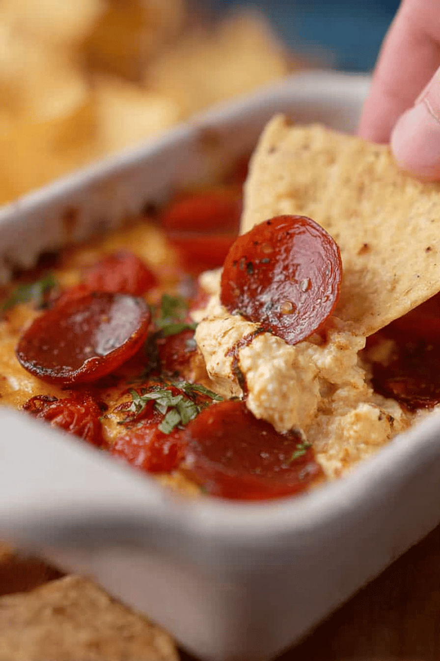 Pepperoni Pizza Cottage Cheese Dip Delight