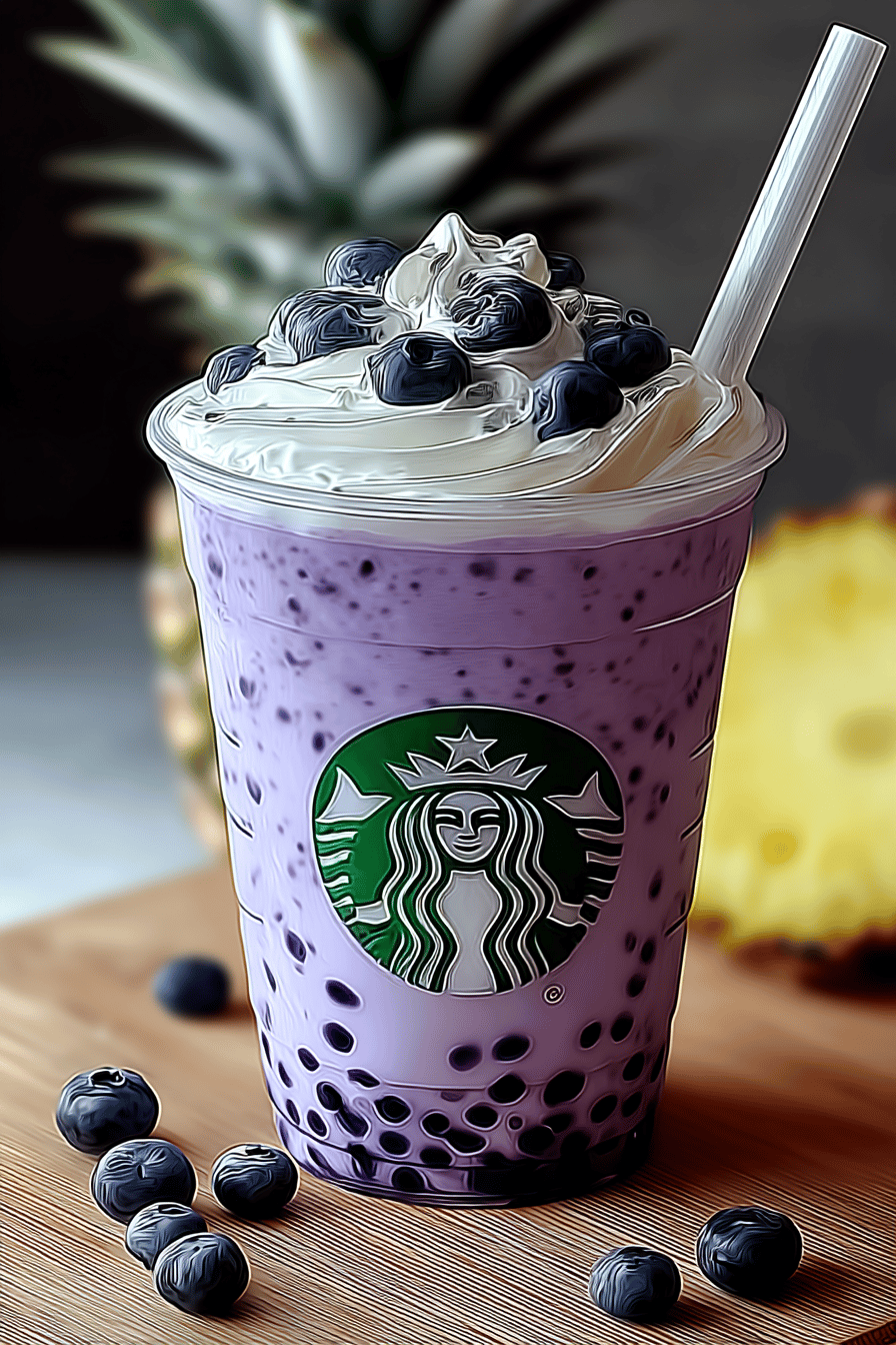 Pineapple Blueberry Frappuccino Summer Delight