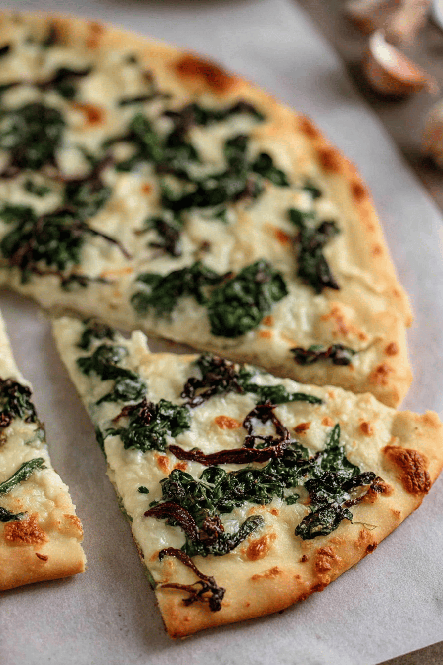 Quick Spinach White Sauce Pizza in 30 Minutes