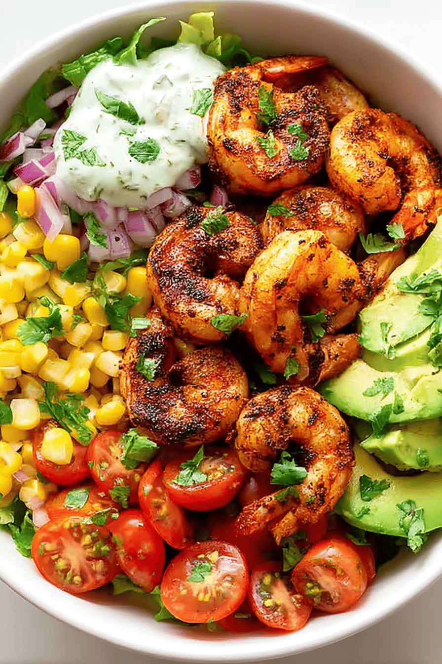 Spicy Blackened Shrimp & Avocado Salad