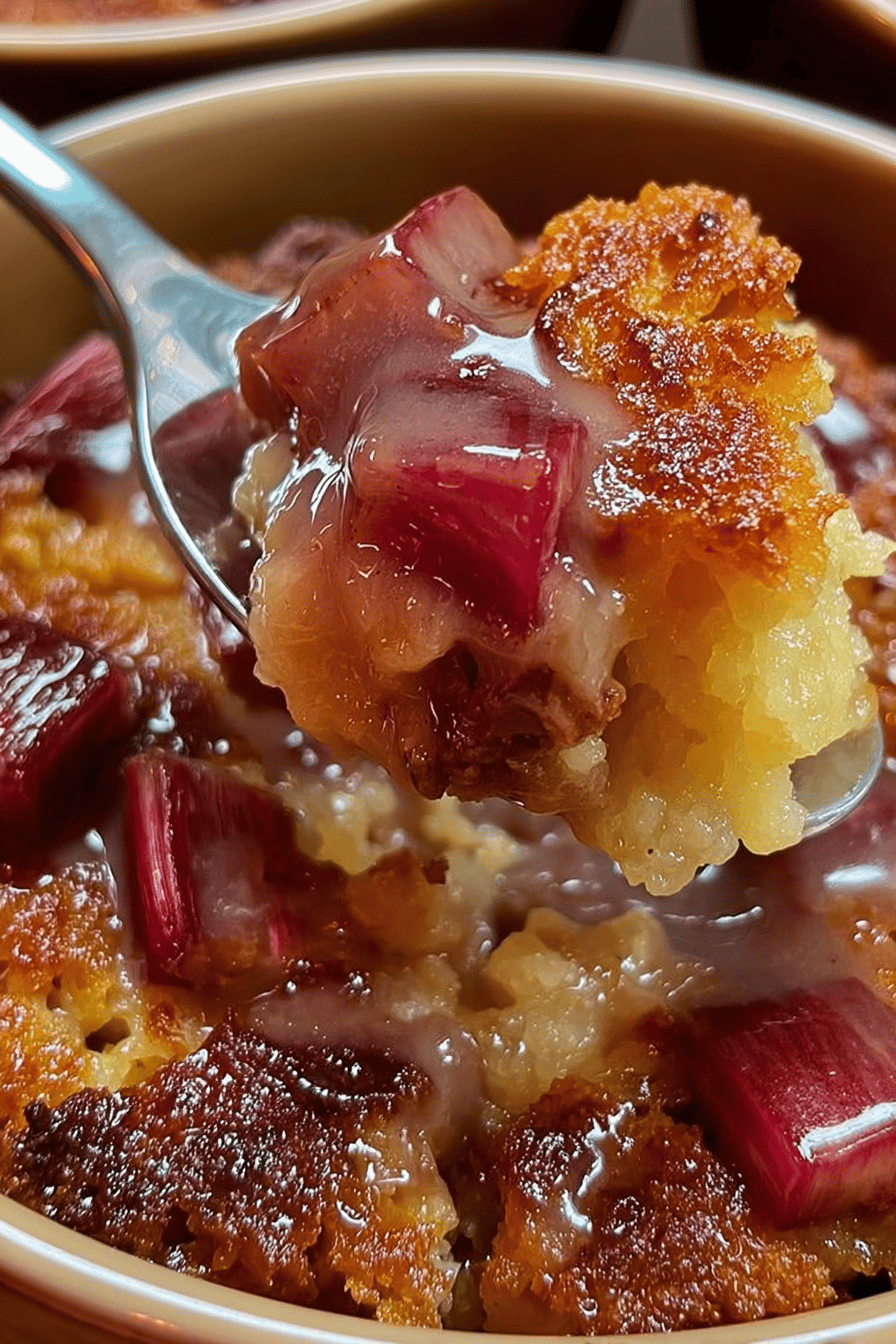 Sticky Rhubarb Pudding Delight