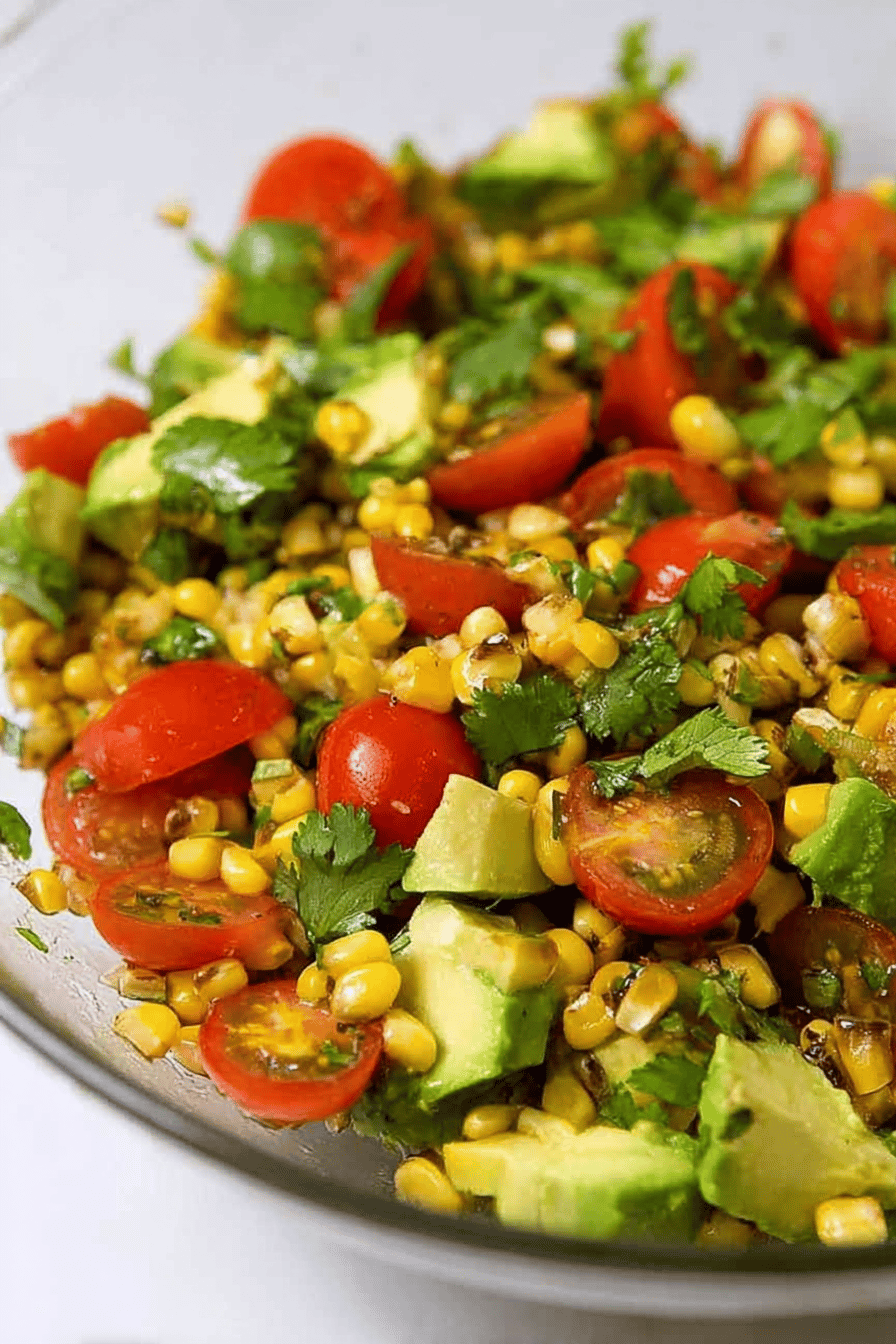 Summer Roasted Corn and Avocado Salad