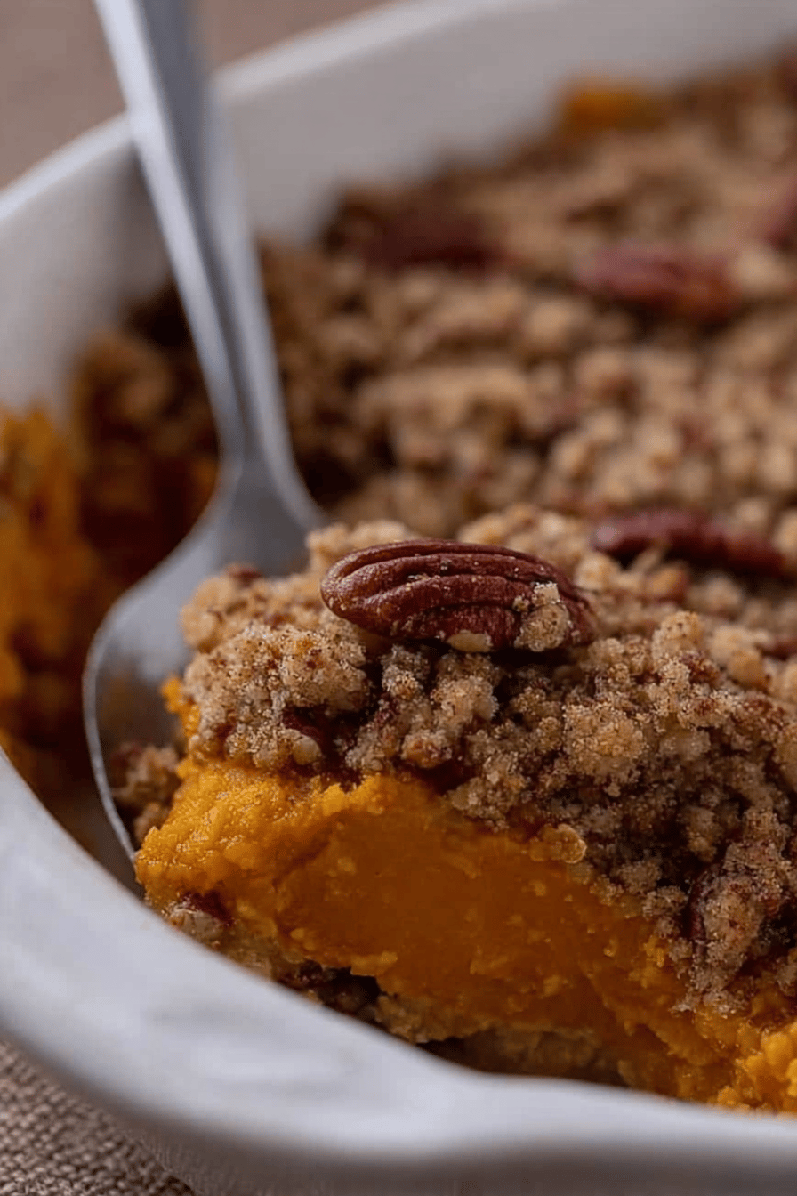 Sweet Potato Casserole With Pecan Topping Delight