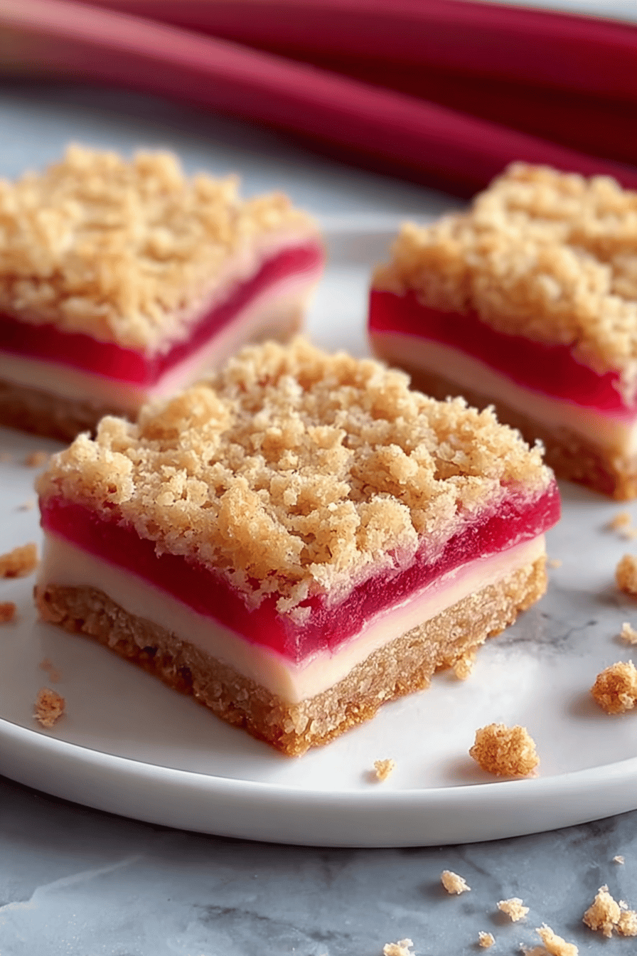 Tangy Rhubarb Cream Cheese Dessert Bars