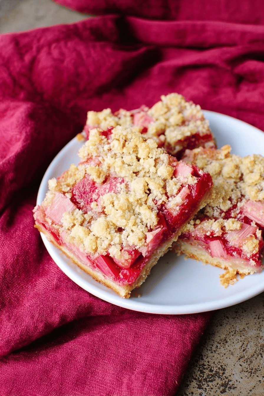 Tangy Rhubarb Oat Crumble Bars